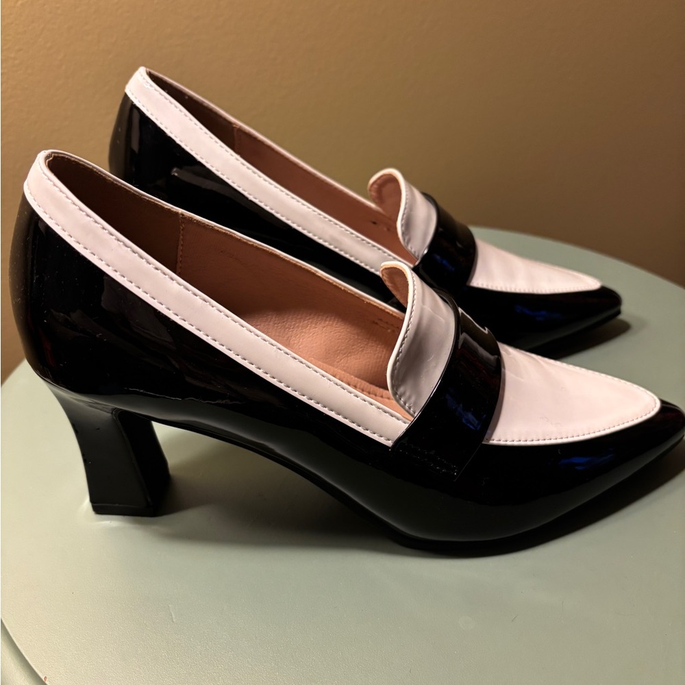 Black and White Patent Women's Heels